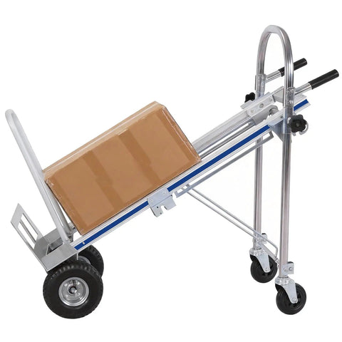 2 In 1 Industrial Stair Climbing Cart Folding Hand Truck With Heavy Duty Aluminum Frame, 1000 Lbs Capacity On Floors And 550 Lbs On Stairs, Tri Wheel Climber With Universal Casters, Portable, Durable, And Easy To Store with box