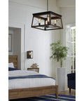 Bedroom with Briarwood Antique Bronze One Light Wall Sconce With Faux Wood Look Farmhouse Architectural Lighting on wall