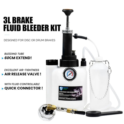 3 Liter Manual Brake Bleeder Pump With 1 Liter Waste Oil Bottle One Man Pro Brake Bleeder Kit for auto maintenance