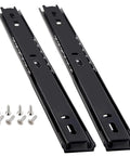 Heavy Duty Kitchen Cabinet Drawer Slides Black Metal 1 Pair Adjustable From 20cm To 50cm Drawer Runners With Easy Install Nylon Clips And Screws, black metal pair