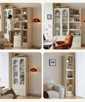 Dope Floor Standing Modular Bookshelf With Open Compartments And Adjustable Shelves, ultra versatile display in living room.