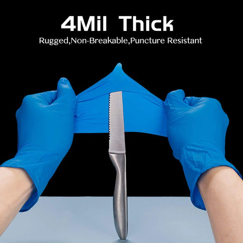 Powder Free Nitrile Disposable Gloves 4 Mil Thick Large 100 Count Latex Free Dark Blue Exam Gloves For Medical Lab