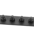 Heavy Duty Sliding Barn Door Hardware Set With Track Connector And Mending Plates In Black Finish Flat Bracket System component close-up.