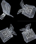 Bee Queen Cage Catcher Clips 12 Pack Transparent Plastic Beekeeping Kit showcasing open and closed clips for one-hand use