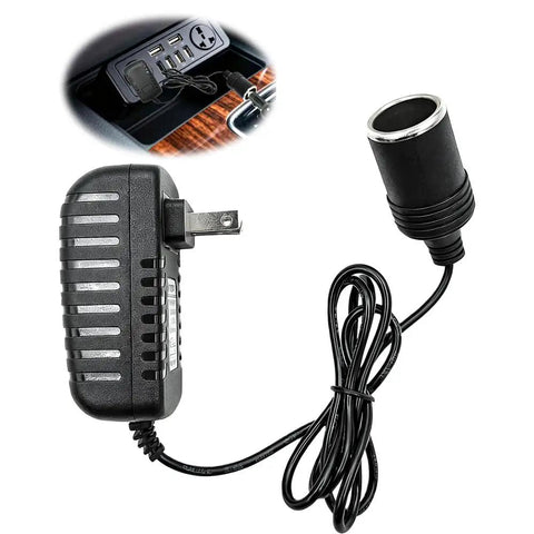 AC To DC Converter Cigarette Lighter Adapter 110V To 12V Power Supply 24W Output with 1M cord and solid armor design.