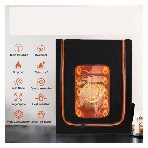 3D Printer Enclosure With LED Light, Fireproof And Dustproof, constant temperature control with safety features displayed