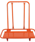 Heavy Duty Glass Flatbed Handcart With Detachable Plasterboard Panels, steel frame and orange color, for warehouses
