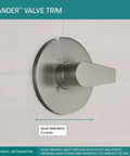 Delta Faucet Xander PTT14019 BN Brushed Nickel Trim Only, Valve Sold Separately, side view of modern shower trim