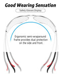 Clear ANSI Z87.1 Safety Glasses For Men With Polycarbonate Lenses, Scratch And Impact Resistant, Wind And Dust Protection, Comfy Fit, Available In Clear Or Smoke Tint For Everyday Outdoor Use, clear front view