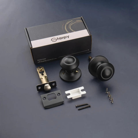 Black Interior Door Knobs Set Non Locking Privacy Hall Door Handle Vintage Vibe Lever With Smooth Edge And Easy Grip