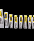 Front view of AUTOTOOLHOME 8-pc HSS end mill set, 1/16–1/2 in, 4-flute straight cutters in white cases