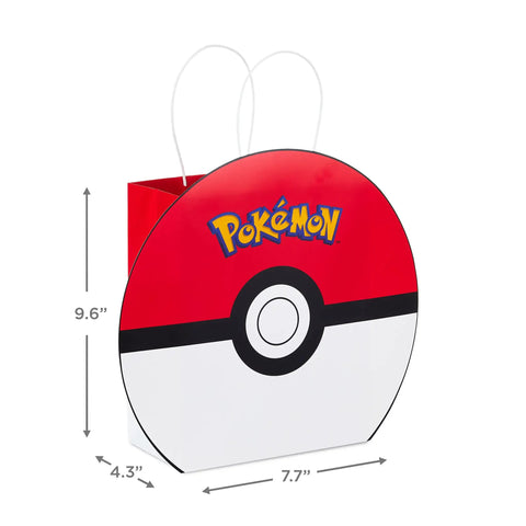 Two Pack Pokemon Gift Bags Bundle 9 Inch Pokeball and 15 Inch Extra Large Pikachu Bags for Kids Teens Gamers - 9in Pokeball Bag