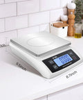 Pro Grade Digital Kitchen Scale With 66 Pound Capacity for Baking on counter, stainless steel top, LCD display.