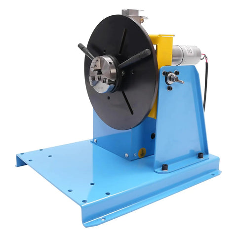 Heavy Duty Rotary Welding Positioner With Three Jaw Chuck, Smooth Turning Workbench For Precision Cutting And Grinding, side view showing robust design.