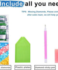5D Diamond Painting Kit For Adults Beginner Retro Mod Girl Round Full Drill Diamond Art With Tools shown with contents included