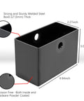 2 Pack 4 Inch V Groove Gate Wheels With Welded Brackets Built Like A Tank Heavy Duty Sliding Gate Rollers showing a sturdy steel box with corrosion resistant coating.
