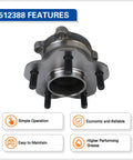 Front view of 512388 Rear Wheel Bearing And Hub Assembly With ABS for 2007 2008 Nissan Altima, 2011 Mitsubishi RVR, and more