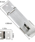 4 Inch Stainless Steel Hasp Lock Padlock Set With Screws And Keys For Shed Fence And Gate Security, detailed dimensions.