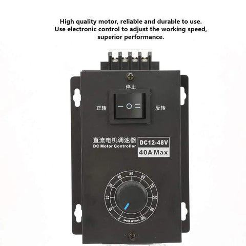 Front view of Beefy DC Motor Speed Controller For Power Projects 12V To 48V 40A PWM Brush Motor Governor Speed Control Module
