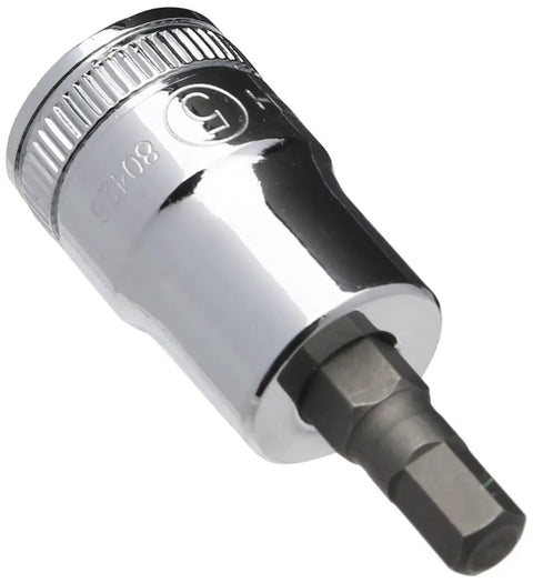 Three Eighths Inch Drive Hex Bit Socket 5mm Metric Built To Last, S2 Steel Insert Bits For Maximum Strength, close-up view