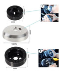 Diagram of Five And Six Hole Billet Steering Wheel Hub Adapter Kit Bolt On For Aftermarket Columns Fits Chevy GMC Buick Jeep Cadillac Pontiac And Works With Flaming River And Ididit For Easy Custom Steering Wheel Install, showing parts dimensions and installation steps.