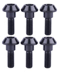 Set Of Six Titanium Brake Disc Bolts M6 20mm For Suzuki GSXR And Yamaha R1 R6 YZF Grade 5 Titanium Alloy Black High Strength