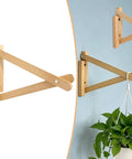 Built Tough Wooden Shelf Bracket Wall Mount For Heavy Duty Support, 37 Centimeters, on white and blue background with plant