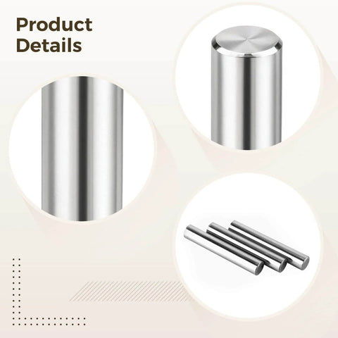 72 Pack Pro Grade Workhorse Dowel Pins, Precision Ground 3 Mm Hardened Steel Alignment Pins For Engineering Projects shown in detail