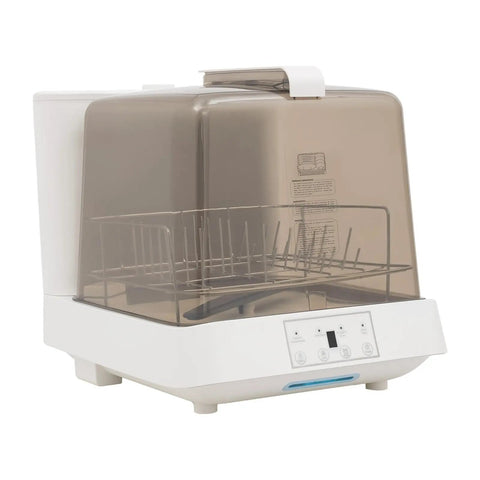 Portable Countertop Dishwasher With Three Wash Modes And A Roomy Water Tank For Low Stress Cleanup Slick Design Handles Daily Grime Without Breaking A Sweat, white and grey design with visible control panel.