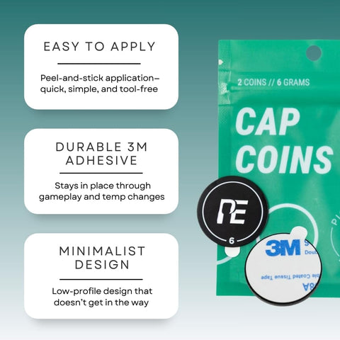 Weighted Paddle Counterbalance Cap Coins For Pickleball, Boost Hand Speed And Net Maneuverability, Stabilize Head-Heavy Feel, Add Stable Power Without Sacrificing Control At The Kitchen Line