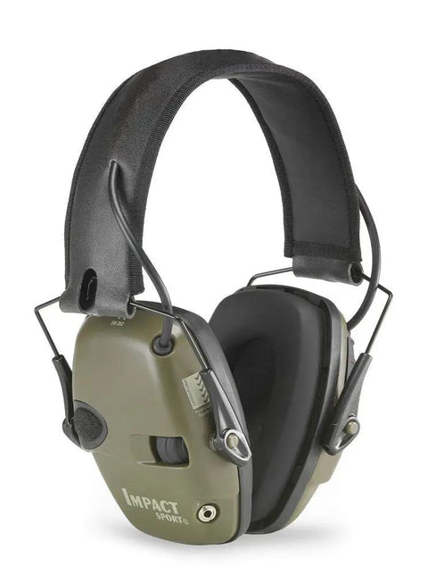 Electronic Earmuff With Amplified Ambient Sound For Clear Range Commands And Crisp Comms, Auto Shutoff At 82 dB, 22 NRR, Green Hearing Protection For Shooting Range Work And Outdoor Activities