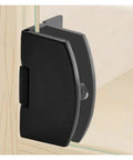 Close-up of rotating concealed hinges for glass doors and cabinets, easy install cupboard gate clamp kit for 5 to 8mm small furniture