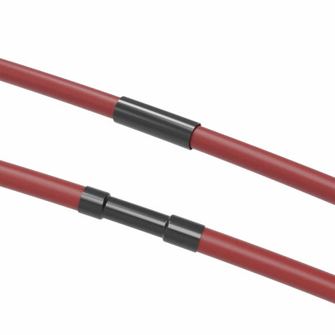 40 Pieces Heat Shrink Tubing Kit 4mm Diameter 40mm Length 2 To 1 Shrink Ratio Black Polyolefin on red wires for insulation