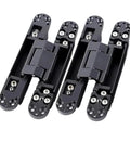 Hidden Adjustable Cross Hinge Set For Wooden Outward Opening Doors Two Pack Black 80 Kg Heavy Duty Hardware shown in detail