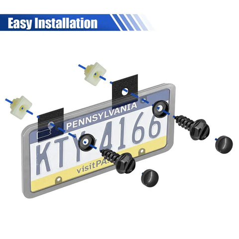 Tough As Nails Stainless Steel License Plate Screw Kit with heavy duty mounting hardware for easy installation on vehicles.