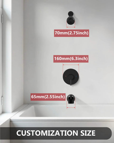 GBBNE matte black tub/shower faucet set with valve and single-handle shower control (Amazon brand)