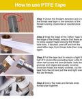 How to use 10 Pack PTFE Teflon Tape For Plumbing, Heavy Duty Thread Seal Tape For Leak Proof Water Pipes, Half Inch By 500 Inch
