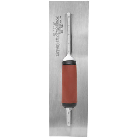 Pro Grade High Carbon Steel Finishing Trowel 4.75 By 14 Inch For Concrete, Masonry, And Drywall, DuraSoft Handle, Xtralite Aluminum Mounting