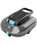 Cordless Robotic Pool Cleaner With Dual Motors Delivers Strong Suction Smart Self Parking LED Indicator Pool Vacuum in gray