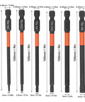 Heavy Duty Cross Drill Bits For Electric Impact Drivers With Strong Magnetic Hex Shank Set Of Six Premium Steel Screwdriver Bit Kits Built Tough To Tackle Any Job Site Or Garage Project, 100mm bits
