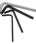 Solid Carbon Steel Hex Key Set With Sleek Nickel Plating And Star Drive Bits For Bike Repair Plus Home Maintenance In M3 M4 M5 M6 Sizes That Are Totally Rad And Super Handy For Any Tough Job, angled keys in black and silver