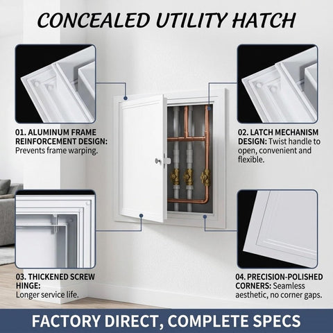 Solid As A Rock Heavy Duty Drywall Access Panel Cover Plate For Walls And Ceilings Featuring A Straightforward Quick Install Design 30X40 Inch with open latch