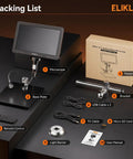 Digital Coin Microscope With Built In Light, 10 Inch IPS Display For Close Up Mint Marks, Dates, Die Cracks, Doubling And Edge Details, Perfect For Home Coin Collecting, Club Sessions, Penny Roll Hunters, And Coin Nerds. Packing list with microscope, base plate, remote, cables, bracket, SD card
