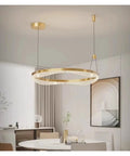 Modern Stairs Ring Ceiling Lights Led Chandelier Living Room Decoration Pendant Lamps Indoor Lighting ﻿,Decor shining above a dining table.