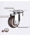 Heavy Duty Rubber Swivel Caster With Brake For Furniture And Trolleys, 1 Inch, 1.25 Inch, 1.5 Inch Or 2 Inch Stem, chrome housing