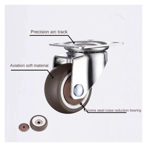 Heavy Duty Rubber Swivel Caster With Brake For Furniture And Trolleys, 1 Inch, 1.25 Inch, 1.5 Inch Or 2 Inch Stem, chrome housing