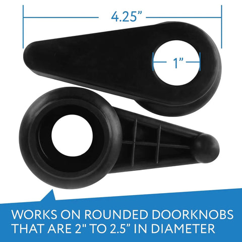 Door Knob Extension 2 Pack Soft Black Rubber For Two To Two And A Half Inch Ball Shaped Doorknobs Slip Resistant Grip