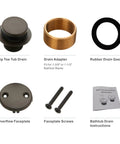Oil Rubbed Bronze Tub Drain Conversion Kit With Tip-Toe Trim, 2-Hole Overflow Faceplate, Universal Adapter and Screws