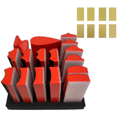 All-In-One 16-Piece Hook And Loop Sanding Block Kit With 40 Sandpaper Sheets, Interchangeable Contoured Sanding Pads