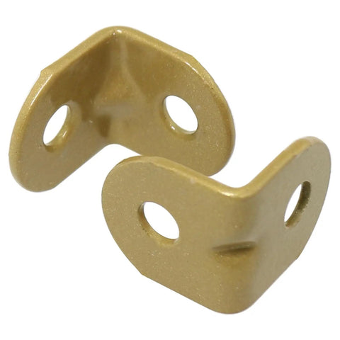 Badass 20 Pack Gold L Brackets For Furniture Repair Built Tough Iron corner supports, 18x19x19mm, ideal for cabinets and tables.